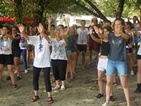 Heather Caton, found of My Health in Motion, teaching Tai Chi Classes at UNESCO Youth Academy in eastern Europe