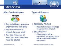 World Genesis Foundation Announces Invitation for Proposals For 2012 Youth Projects and Programs