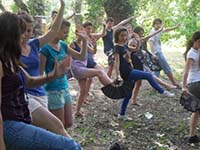 Heather Caton, founder of My Health in Motion, teaching Tai Chi Classes at UNESCO Youth Academy in eastern Europe